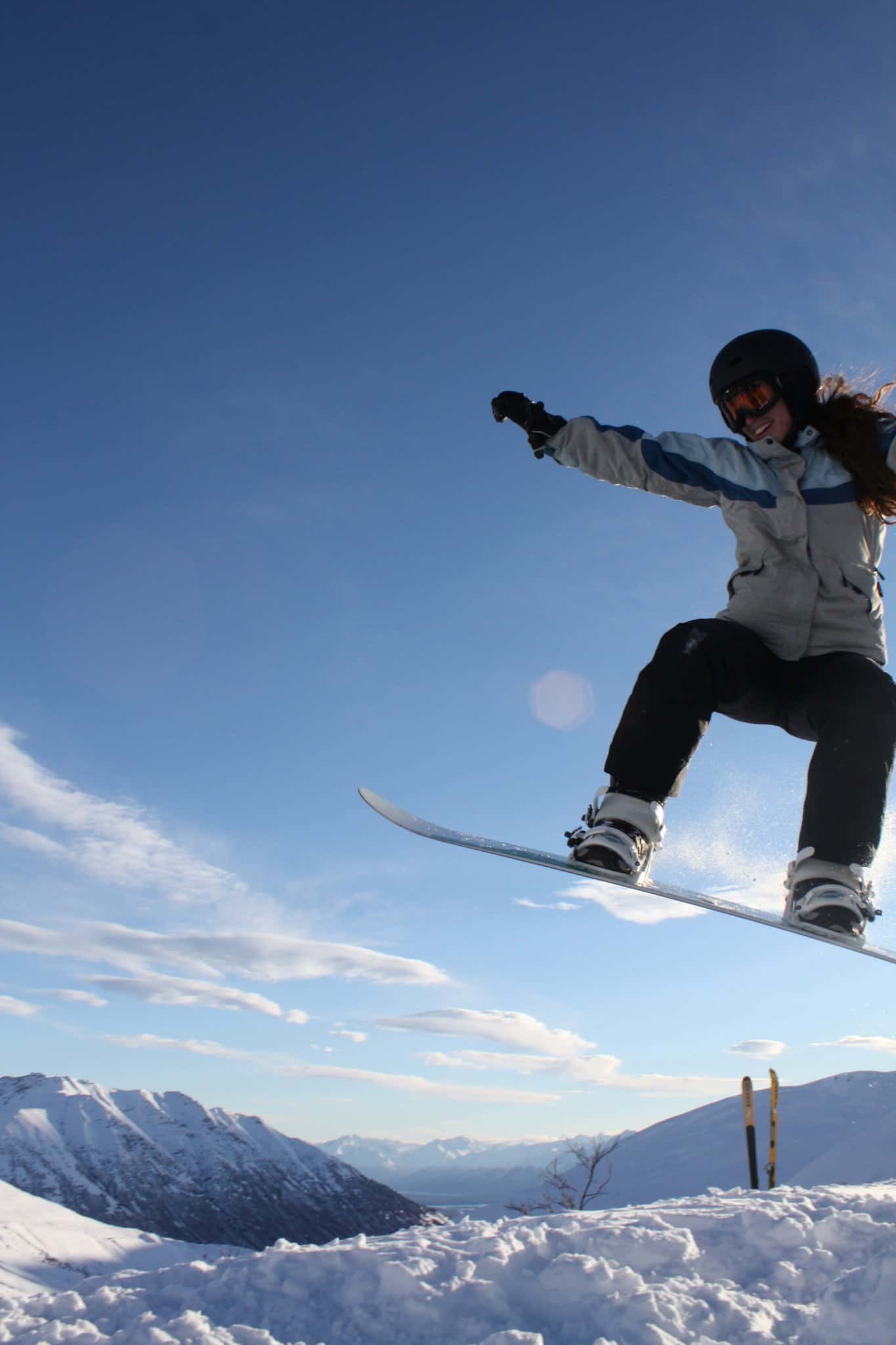kristen snowboarding – Alaska Rivers Company